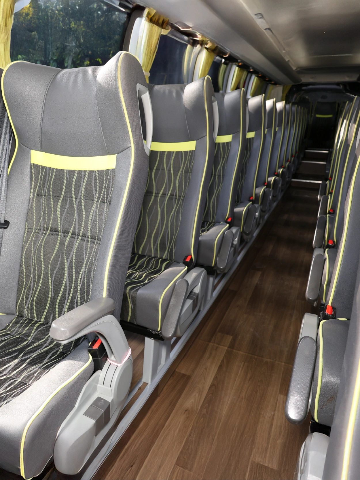 Mini bus interior aisle seating