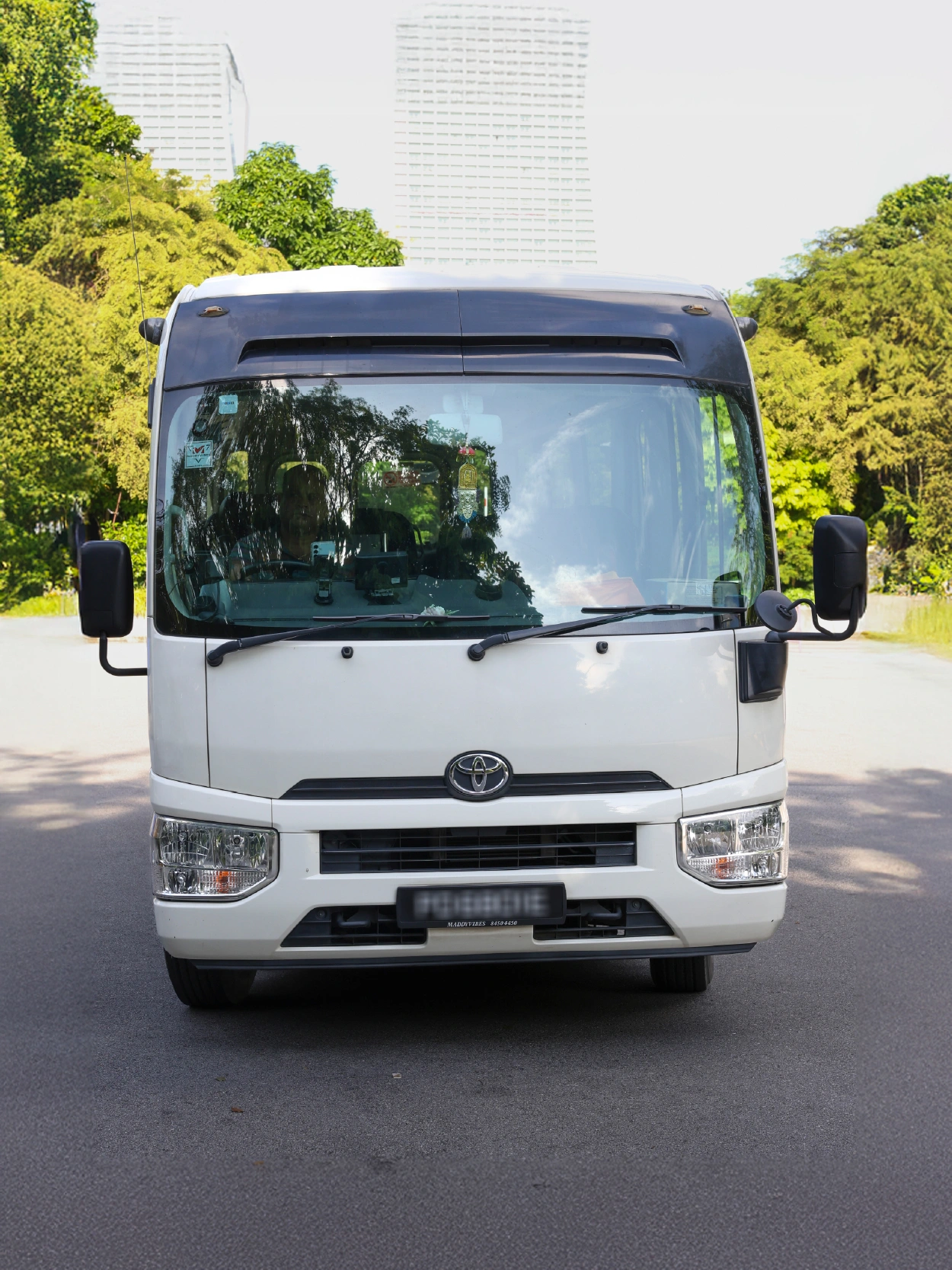 Charter mini bus front view