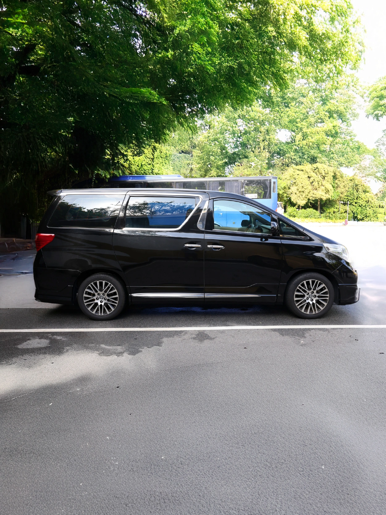 Black luxury van side view
