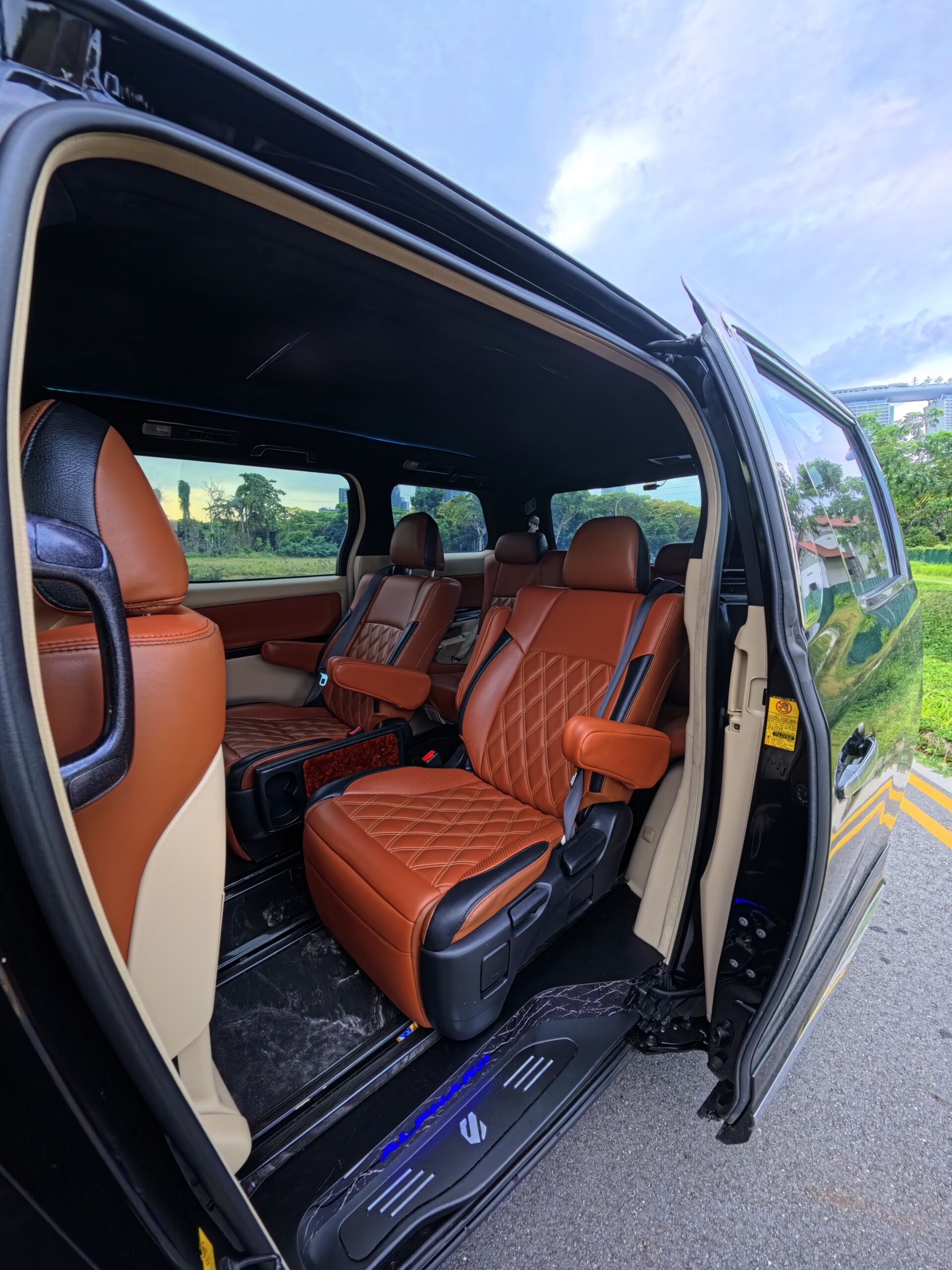 Luxury van interior with leather seats